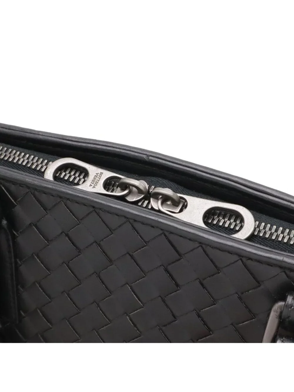 Bottega Veneta Intrecciato Business Briefcase Documents Purse Leather Black